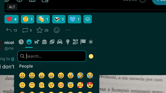 Screenshot of a post with emoji reactions picker open